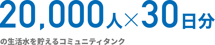 20,000人×30日分の生活水を貯えるコミュニティタンク